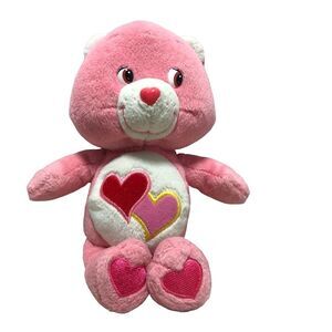 Care‎ bears Love a Lot bear Pink 9 inch tummy hearts 2002 Vintage stuffed animal